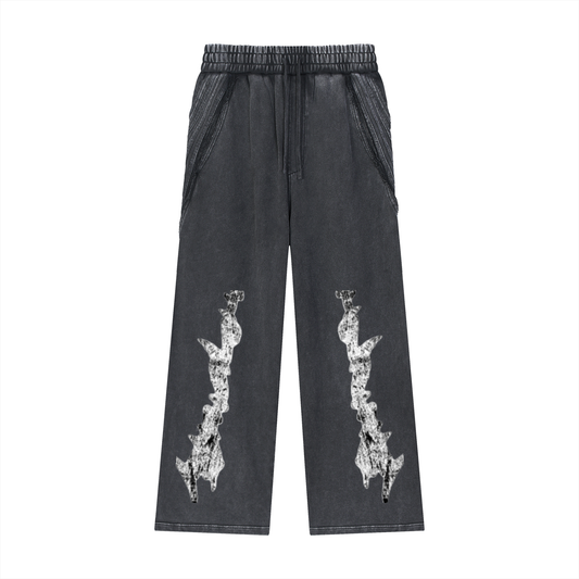 Snow Washed Tape Raw Edge Sweatpants